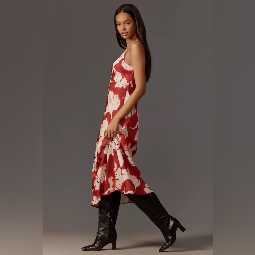 NWT Size S - By Anthropologie Sleeveless V-Neck Slip Midi Dress